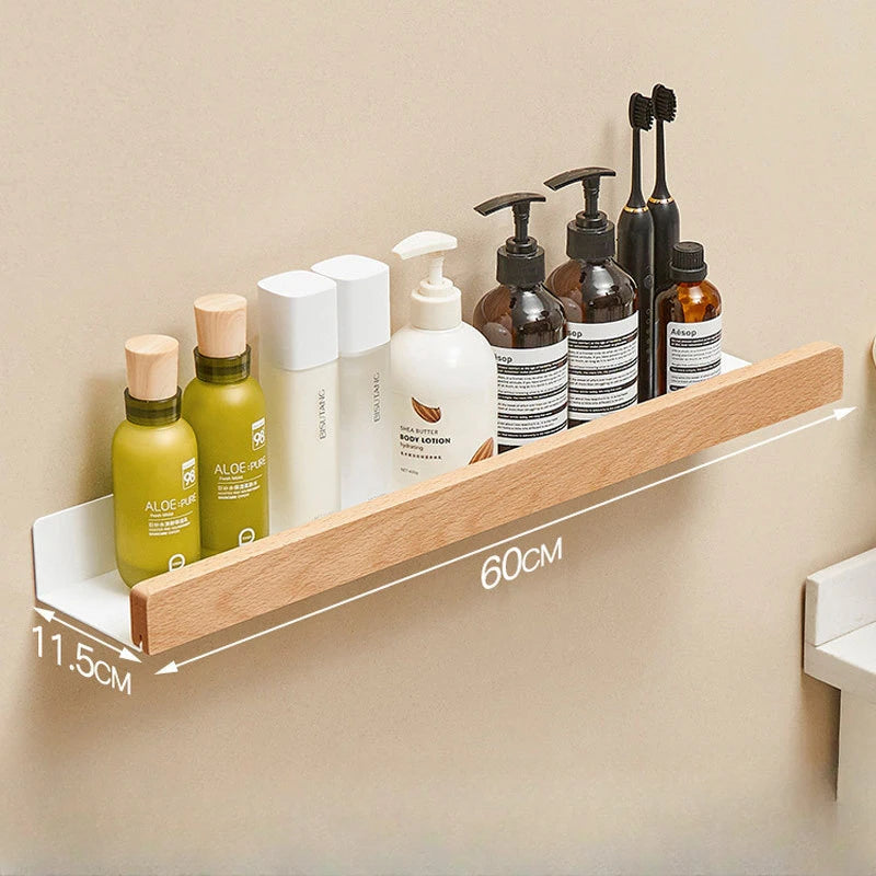 Wall-Mounted bathroom shelf，Punch Storage Holders Racks,floating shelves for wall， living room no-hole punching Storage Shelves - vue 7 sur 16