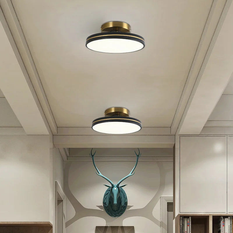 Plafonnier moderne led doré et métal