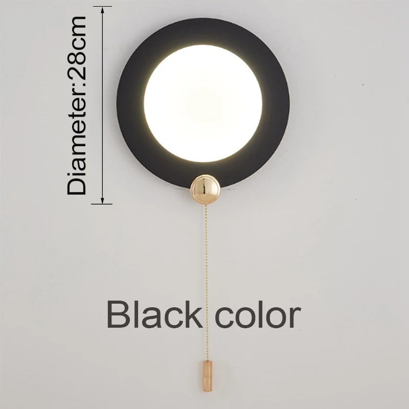 Applique murale ronde créative pour chambre à coucher - vue 9 sur 12