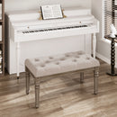 Beige Upholstered Bench Entryway Bedroom Dining Bench Wood Vanity Piano Shoe Bench,Ottoman Bench for Living Room Kitchen Hallway
