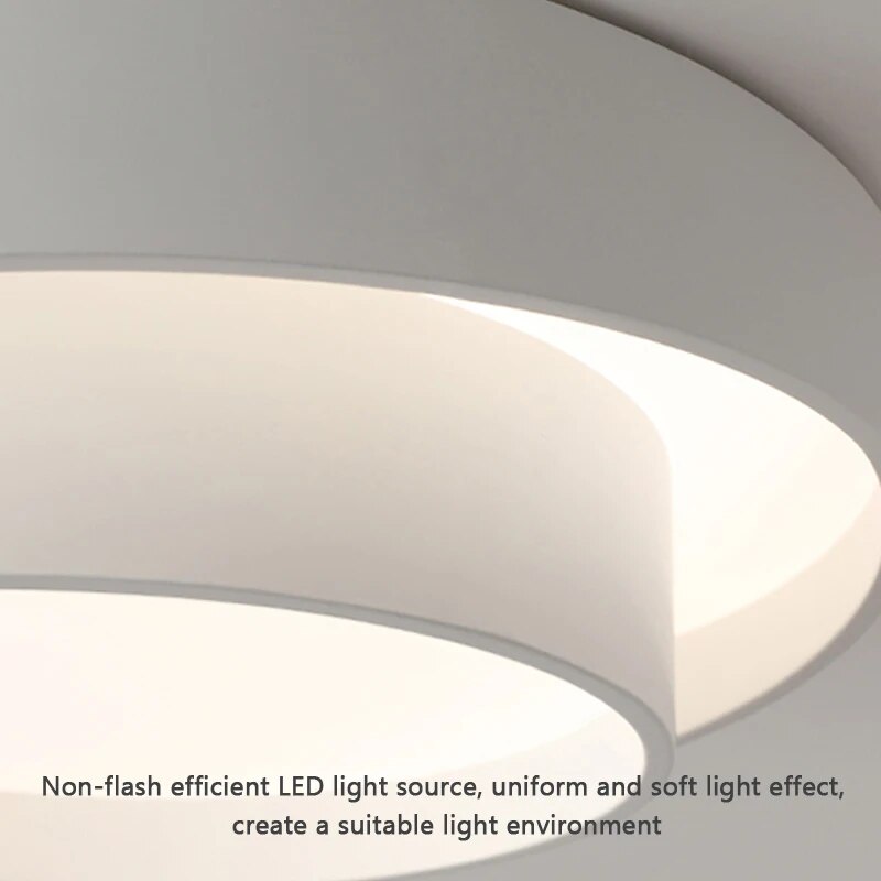 Plafonnier moderne led minimaliste blanc double rond - vue 5 sur 18