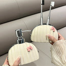 Nordic Ceramic Emulsion Bottle, Elegant Bag-Shaped Shampoo Dispenser, Exquisite Soap Bottle, Bathroom Accessories