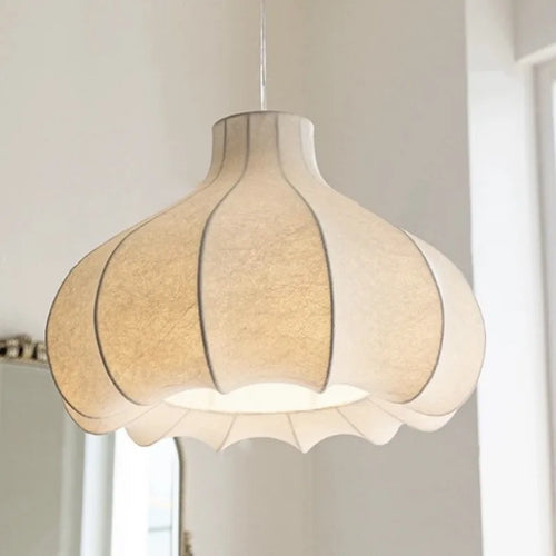 Minimalist nordic silk LED chandelier wabi sabi decorative indoor light