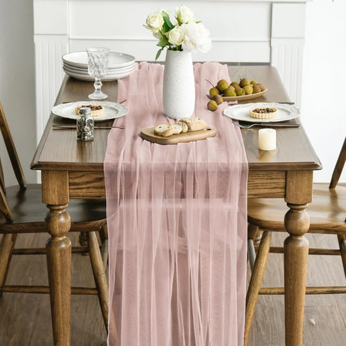 Chemin de table gaze transparente decoration mariage fete