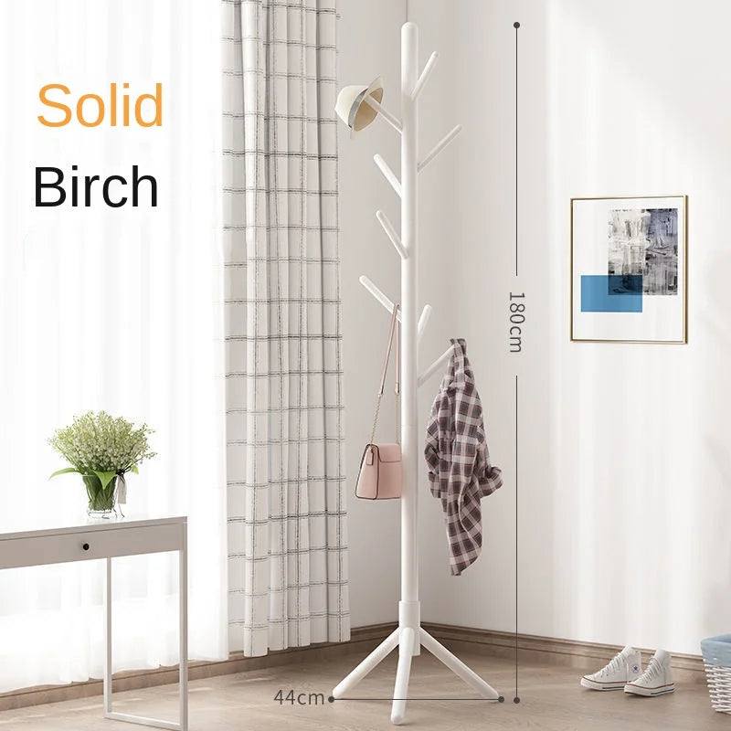 porte-manteau vertical en bois massif pour vêtements et accessoires - vue 10 sur 14