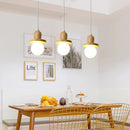 lustre en bois solide style nordique avec trois têtes