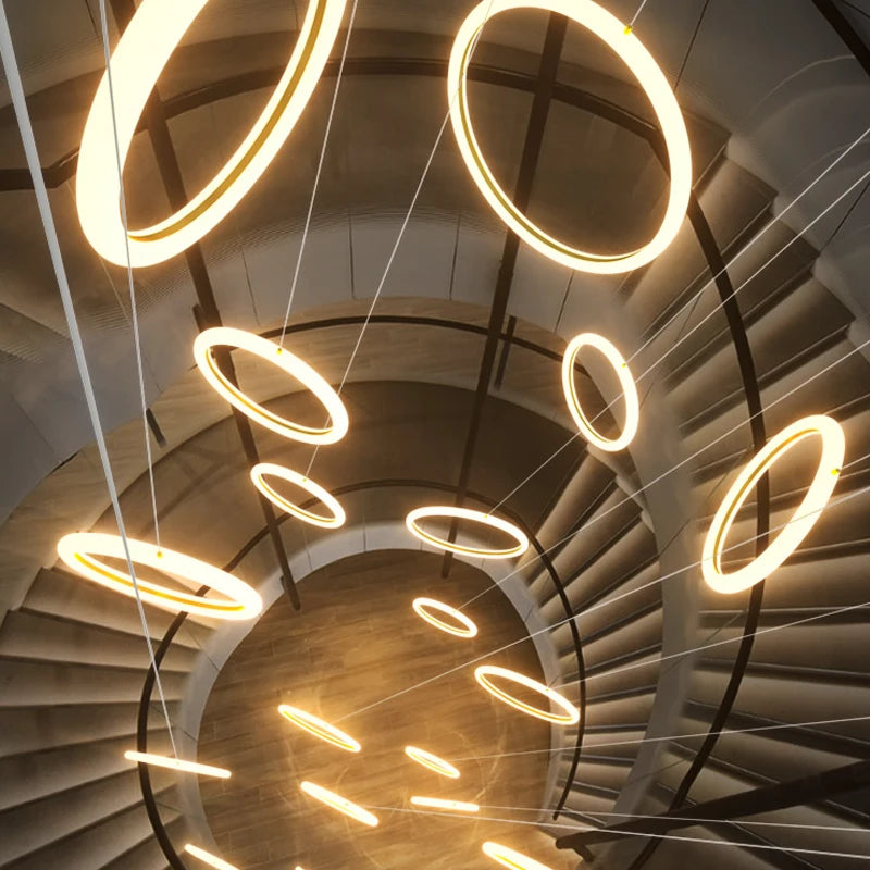 lustre moderne minimaliste pour loft appartement duplex villa - vue 7 sur 12