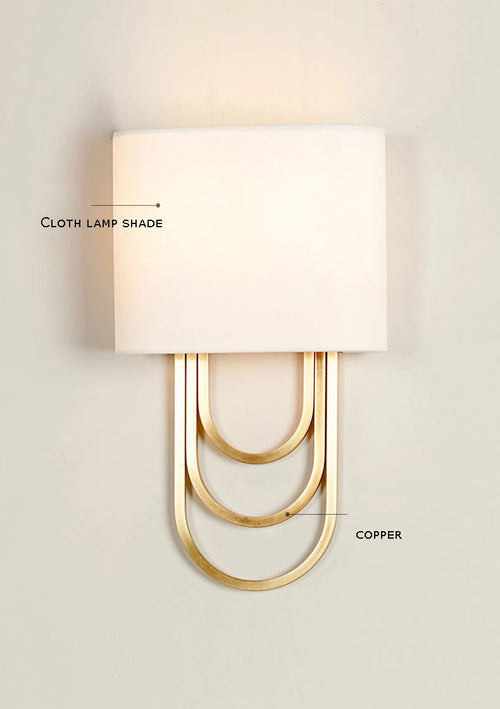 applique murale led en cuivre style américain luxe moderne