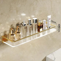 DOOKOLE Bathroom Floating Shelves Gold, Wall Mounted Storage Shelves with Towel Bar for Bathroom, Kitchen, Bedroom
