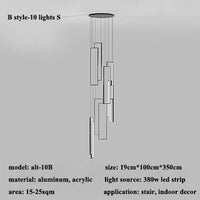 Modern Design Rectangular Black Led Pendant Lamp, Nordic Interior Decorative Lighting, Ideal For Dining Room, Hall Or Staircase