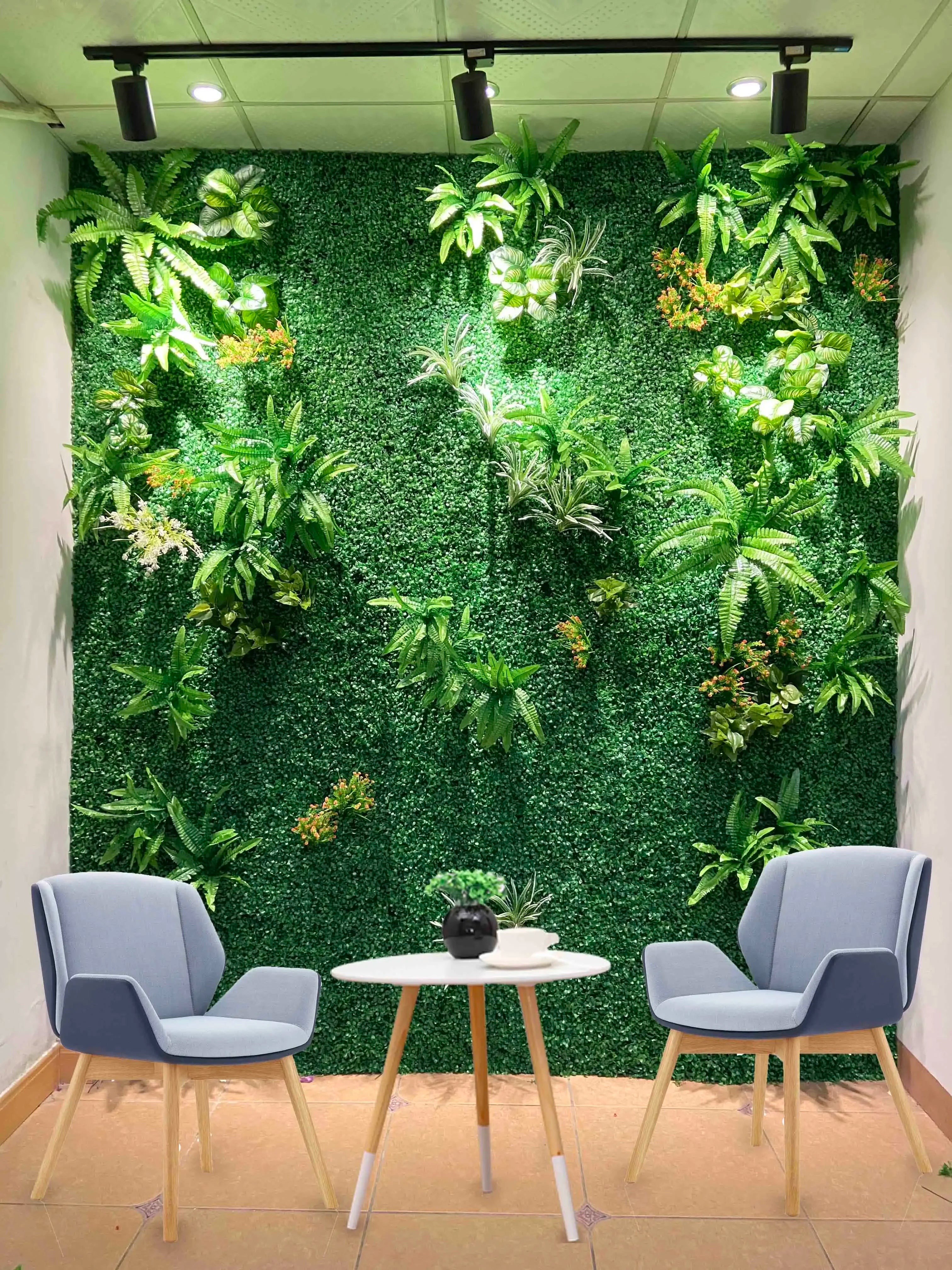 Custom Size Artificial Plant Wall Lawn, Green Plant Background Wall, Home Garden, Wedding Decoration, Plastic Lawn - vue 12 sur 18