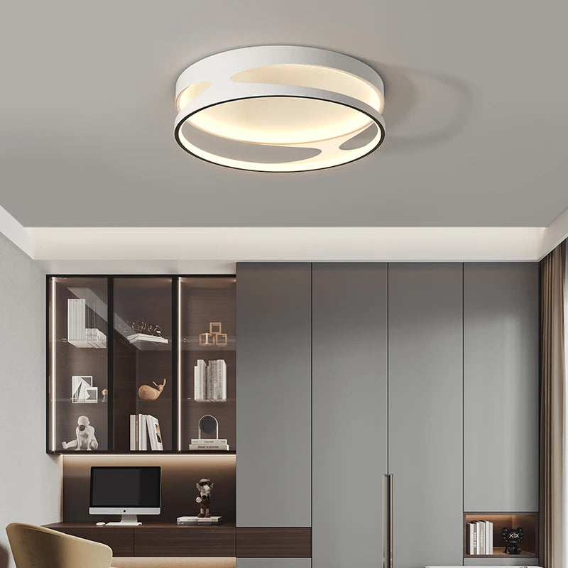 Modern nordic minimalist recessed LED ceiling light decorative fixture - vue 3 sur 8