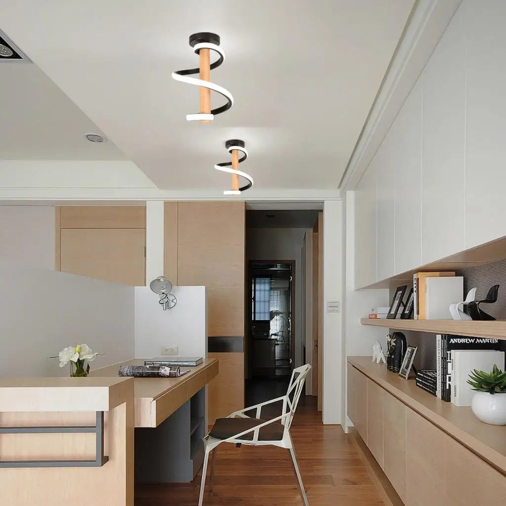 plafonnier led spirale nordique créatif pour intérieur - vue 5 sur 8