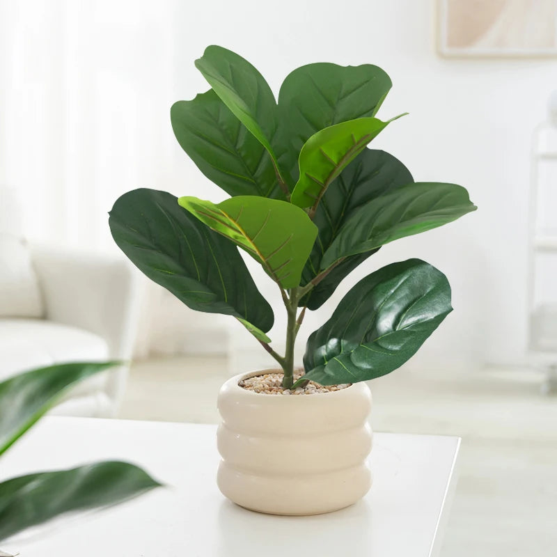 plantes artificielles ficus feuilles de banyan décoration jardin bureau - vue 5 sur 6