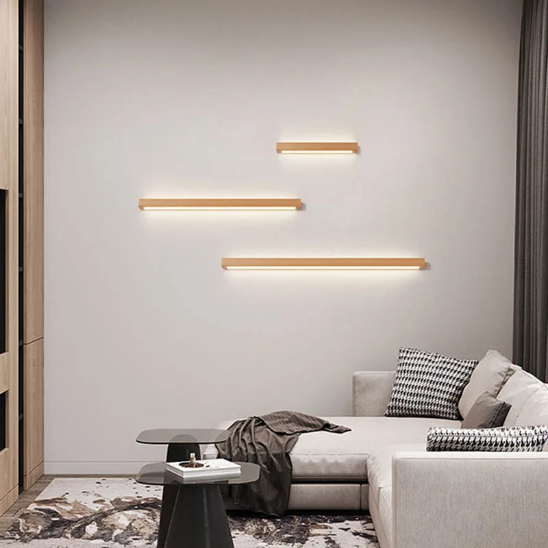 applique murale led en bois nordique à gradation - vue 3 sur 10