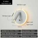 applique murale led moderne avec ports usb et lampes de lecture réglables