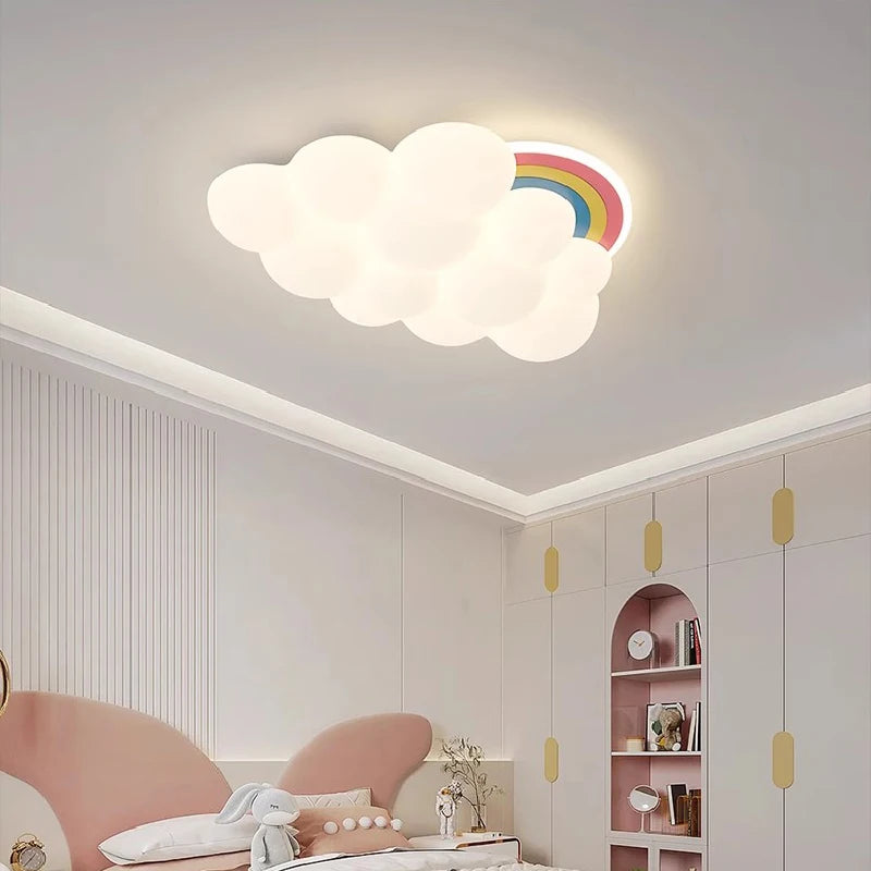 plafonnier nuage arc-en-ciel à led pour chambre d'enfant - vue 3 sur 7