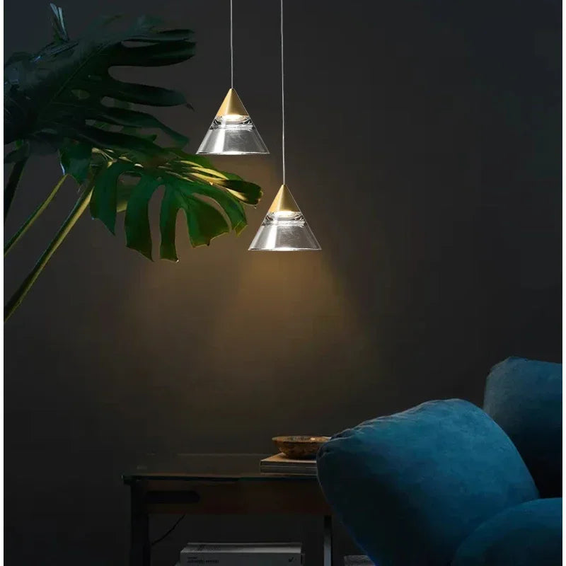 Industrial Pendant Light Fixtures Gold Finish Kitchen Ceiling Lights Crystal Shade Led Chandelier Lustre Christmas Decor Lamp - vue 2 sur 7