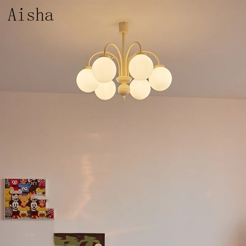 lustre boule rétro à 4 5 6 têtes en verre décoratif - vue 4 sur 9