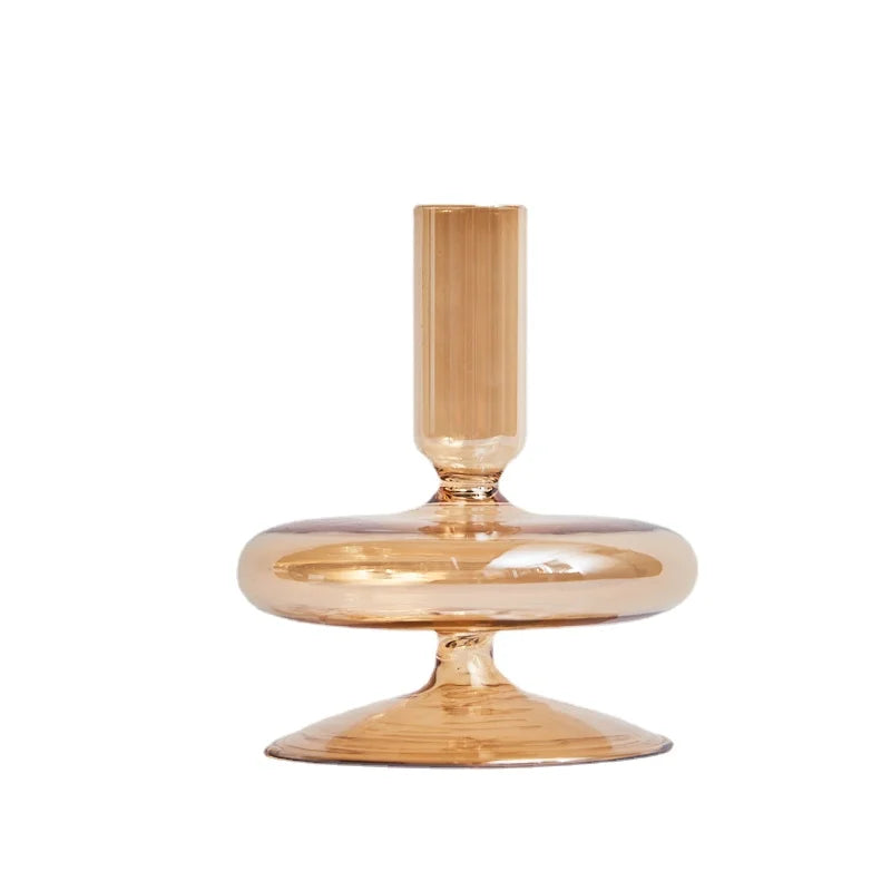 bougeoirs rétro coniques en verre pour décoration élégante - vue 18 sur 32