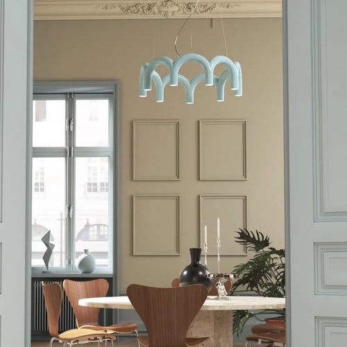 Minimalist u-shaped industrial chandelier for interior decor - vue 3 sur 14