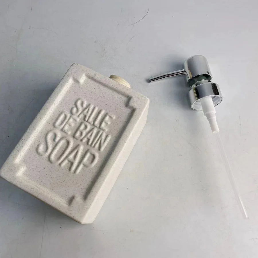 distributeur de savon moussant en céramique pour salle de bain et cuisine - vue 6 sur 9