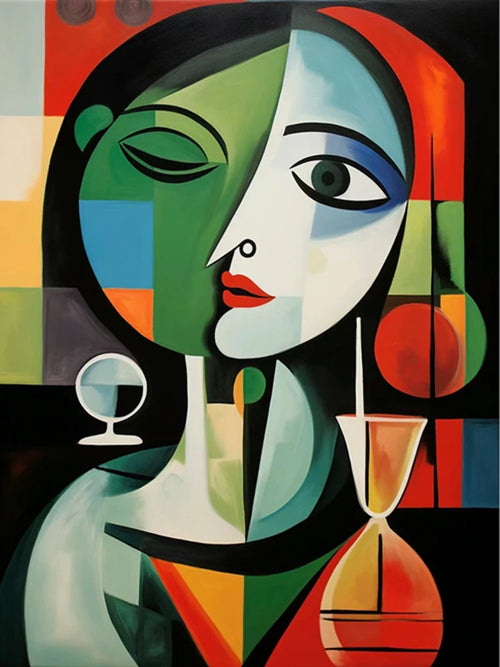 peinture au diamant femme abstraite style picasso kit broderie 5D