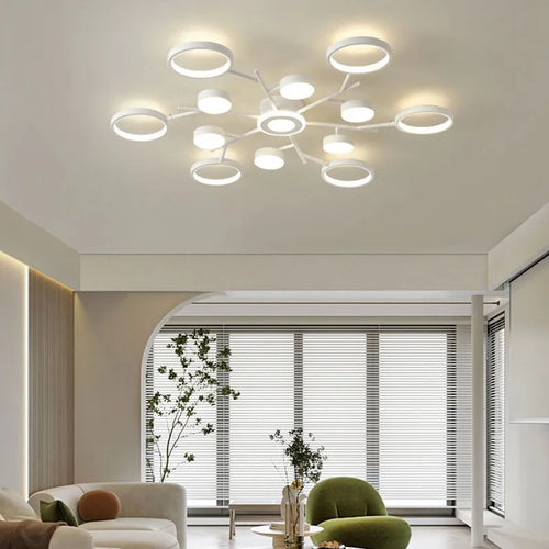 Plafonnier led télécommande simple blanc décoratif 2023 - vue 2 sur 9