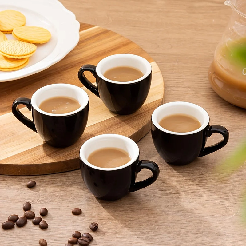 Lot 4 tasses expresso ceramique 60ml style minimal