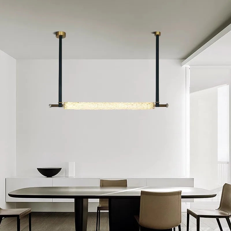 suspension design en cristal naturel avec ceinture en cuir - vue 5 sur 11