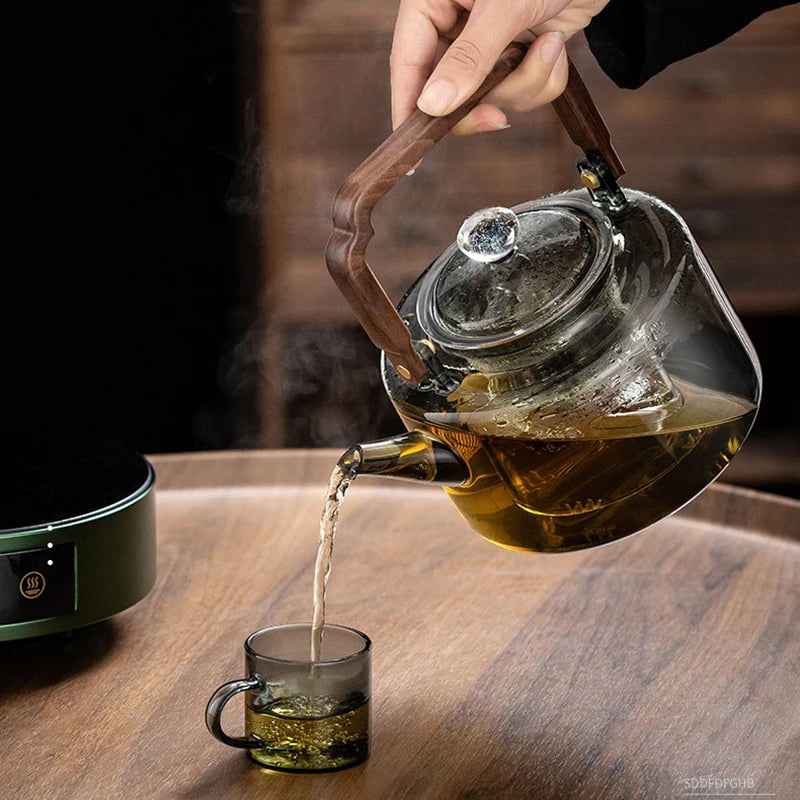 Théière verre 1300ml avec filtre épais cuisson vapeur - vue 5 sur 7