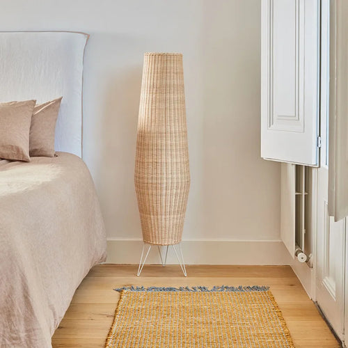 Lampadaire rotin naturel minimaliste - vue 4 sur 8