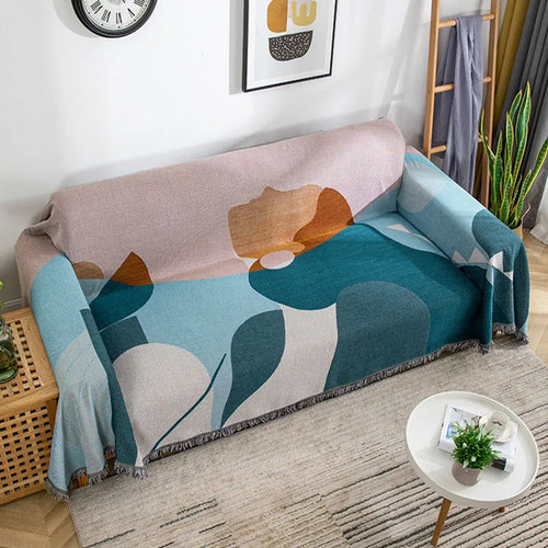 Plaid géométrique style nordique jeté canapé voyage polyvalent