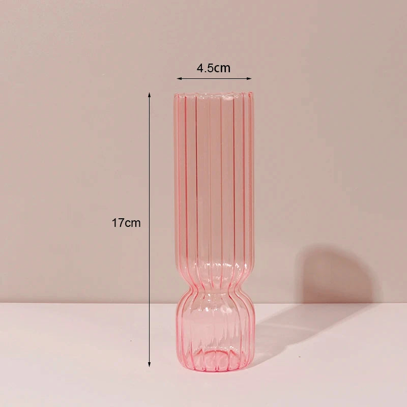 bougeoir en verre décoratif à rayures coniques pour événements festifs - vue 20 sur 30