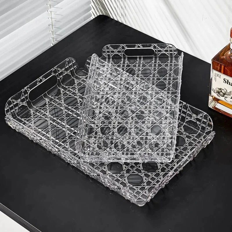 plateau en acrylique luxe pour rangement et décoration