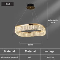 Minimalist Nordic style LED crystal chandelier