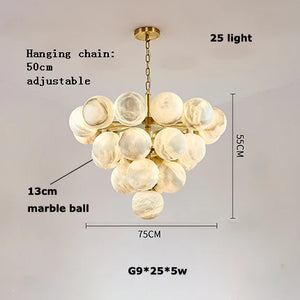 Modern gold and black marble chandelier for elegant lighting
