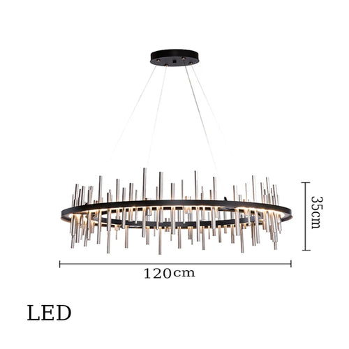 suspension à led en acier inoxydable pour décoration intérieure - vue 13 sur 16