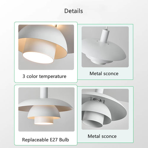 suspension led créative en métal pour éclairage de table