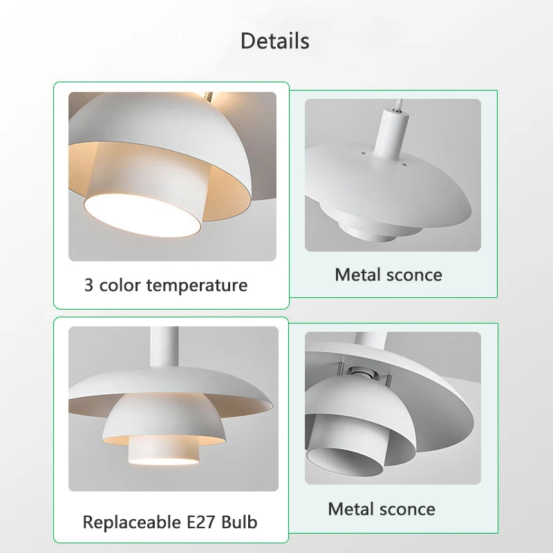 suspension led créative en métal pour éclairage de table - vue 7 sur 8