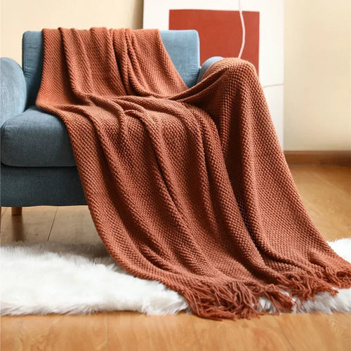 plaid tricoté douillet style moderne pour salon chambre