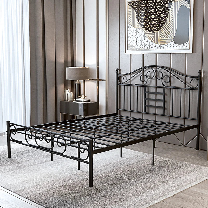 Modern minimalist hotel rental room, 1.8-meter single and double bed, wrought iron bed - vue 5 sur 11