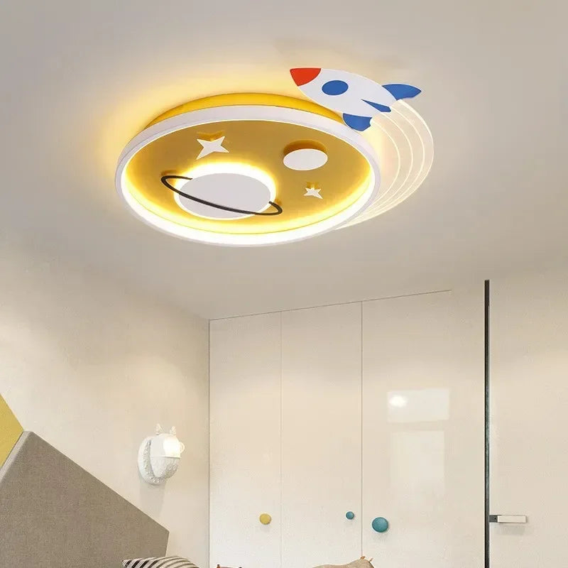 plafonnier nordique planète fusée led pour décoration enfant - vue 4 sur 9