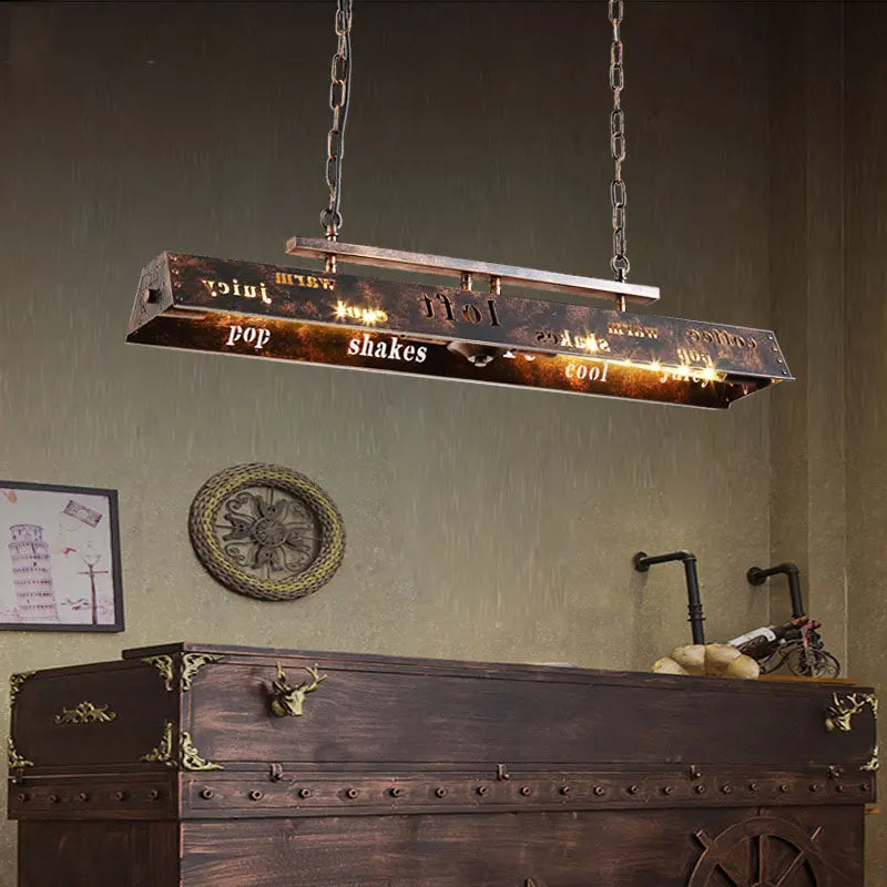 lustre style industriel rétro pour restaurant et bar américain - vue 5 sur 7