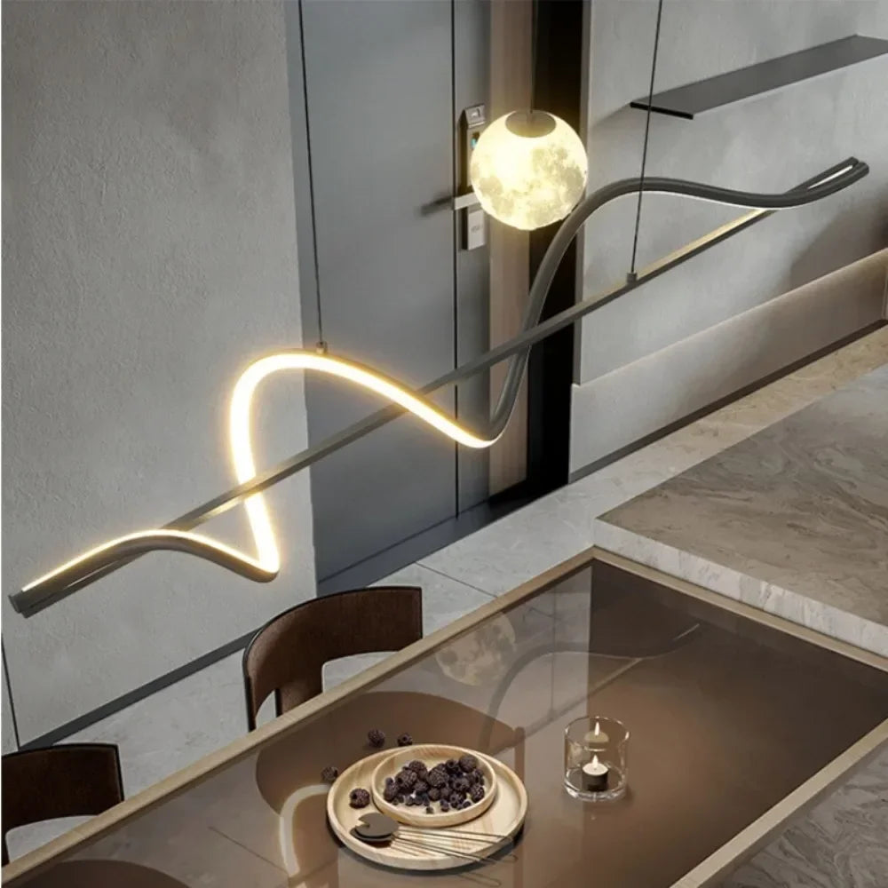 suspension linéaire moderne pour décoration intérieure nordique - vue 3 sur 8