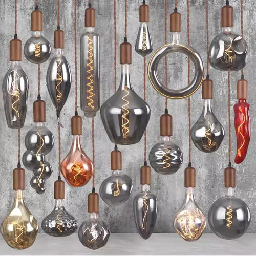 lustre en verre d'art rétro en bois massif créatif pour décoration intérieure - vue 4 sur 25