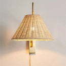 Japanese rattan wall light for minimalist interior decor