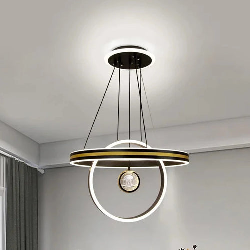 Lustre circulaire de luxe en cristal d'élan pour Restaurant - vue 5 sur 4