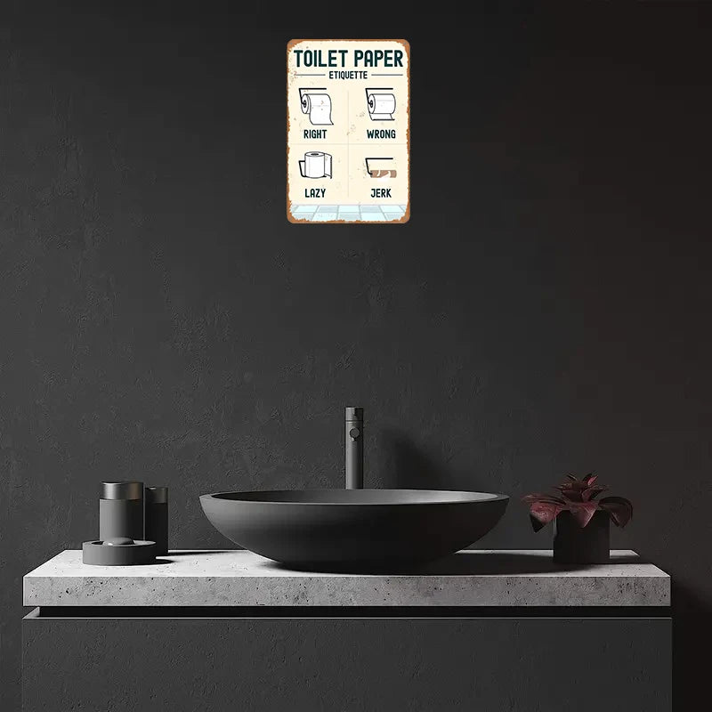 1pc Vintage Bathroom Metal Sign Tin Sign , Wall Decor For Home Bathroom Toilet, 8x12 Inches