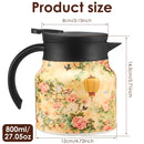 Théière isotherme florale vintage acier inox infuseur thermostat
